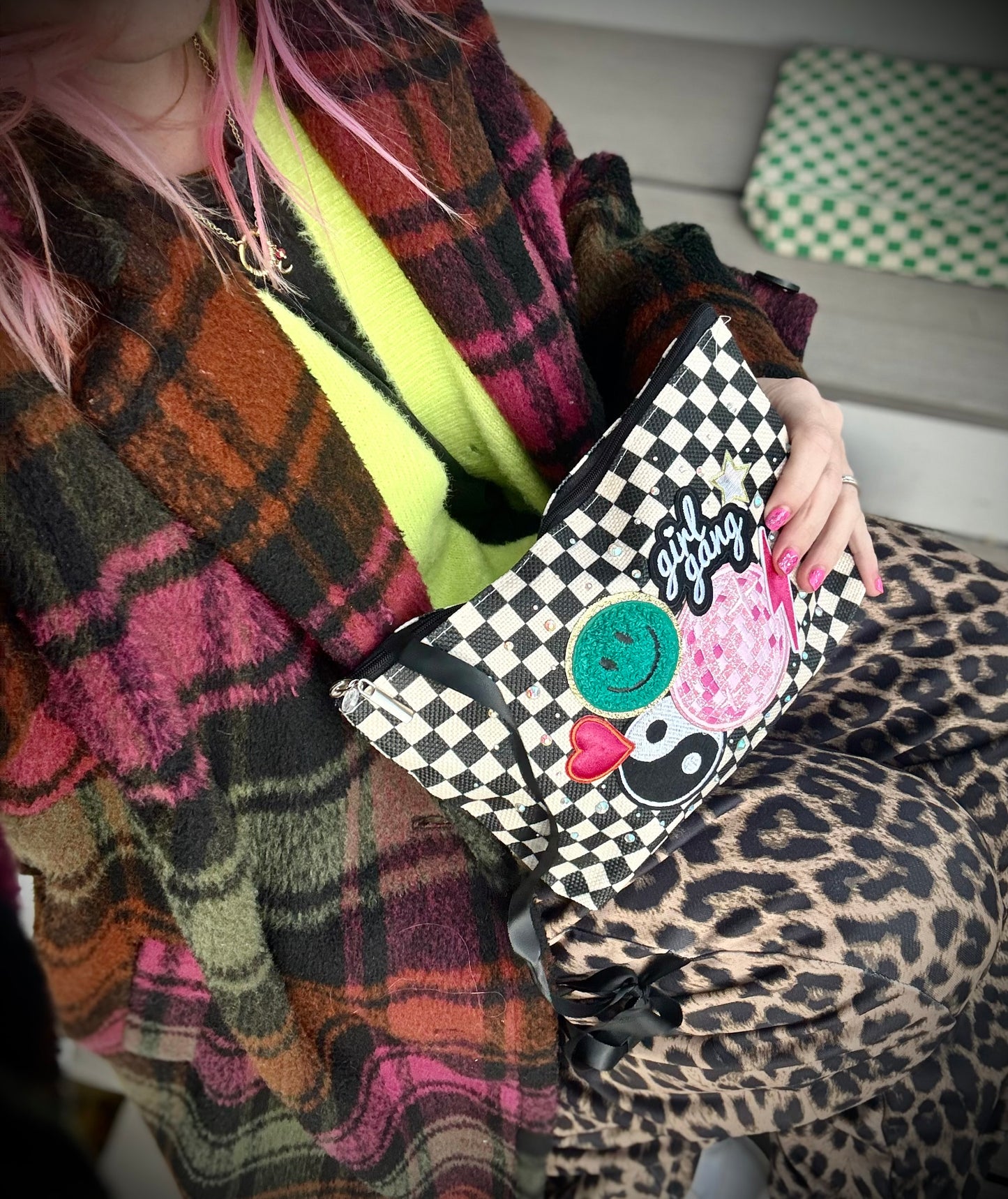 Checkered Girl Gang Dopamine Bag
