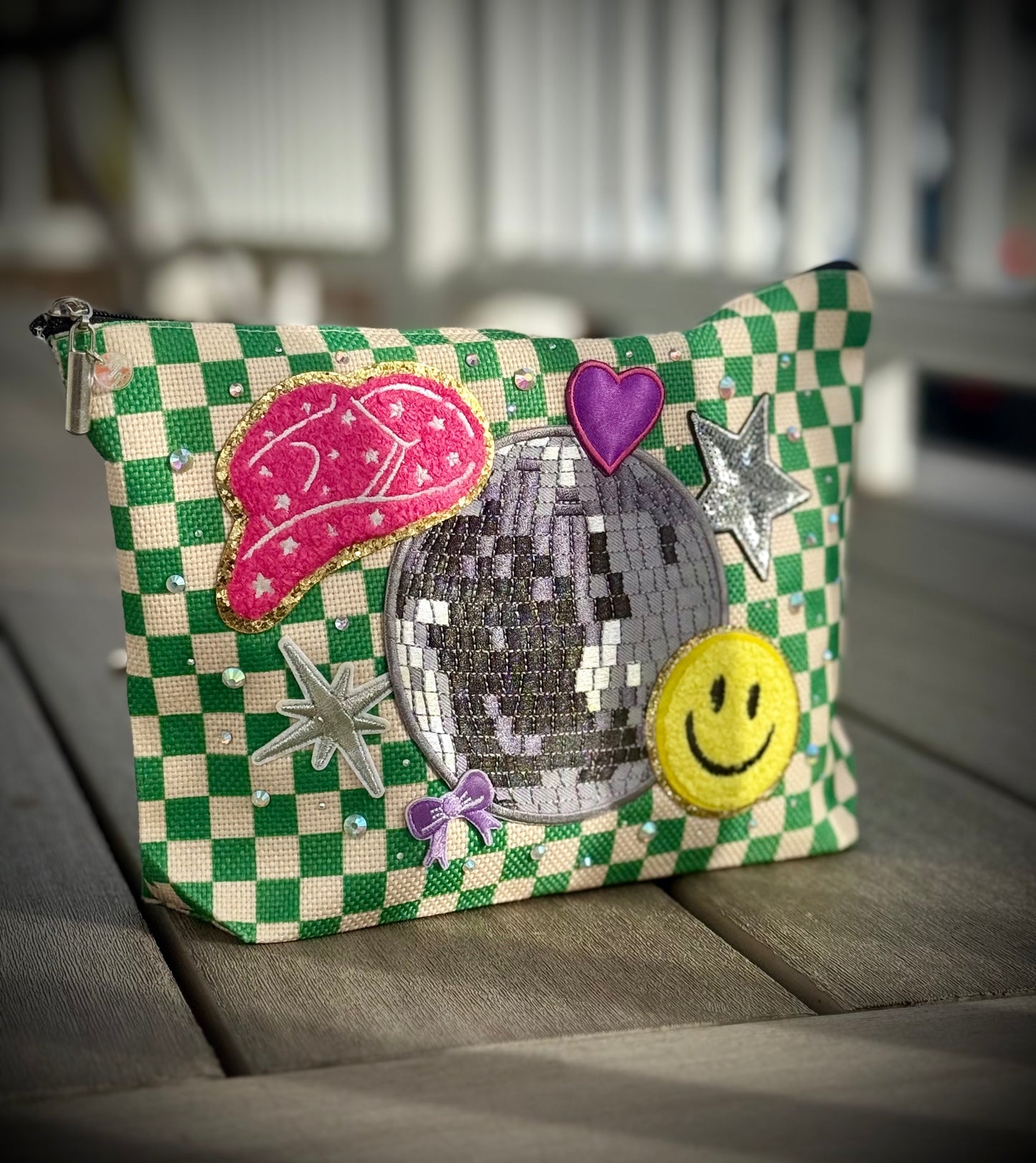 Green Checkered Disco Dopamine Bag