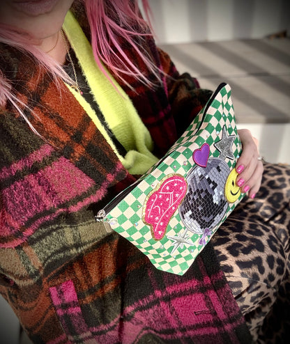Green Checkered Disco Dopamine Bag